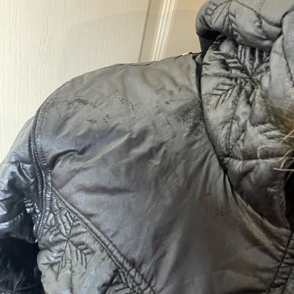Adidas Respect Me Missy Elliot Jacket Size 14 Fur Hooded Black Puffa Puffer Y2K - Picture 5 of 16